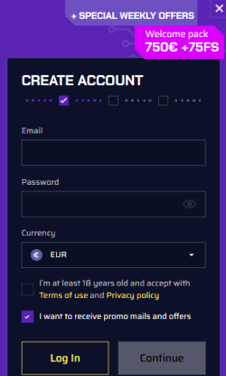 Account aan maken bij Justbit.io